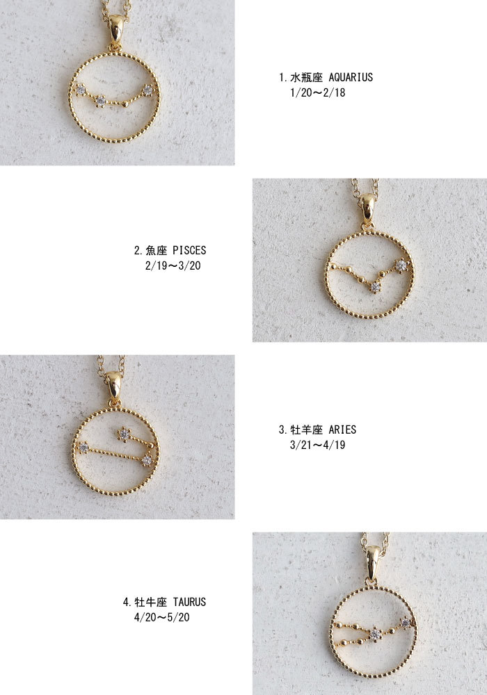 楽天市場】アクセ送料無料 ネックレス 星座 ペンダント 12星座 誕生月