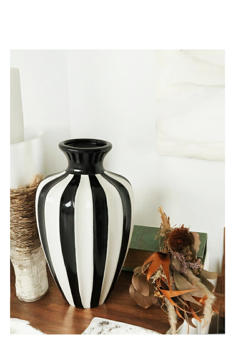 楽天市場】ポイント10倍！2月25日20時〜3月26日10時 ストライプ柄 花瓶