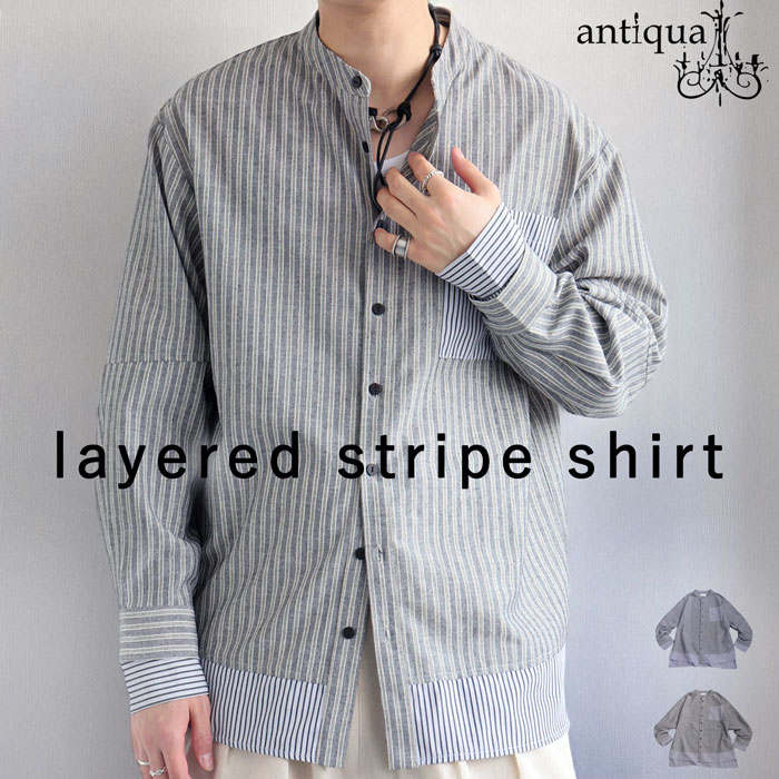 楽天市場】レイヤードストライプシャツ シャツ メンズ トップス 送料