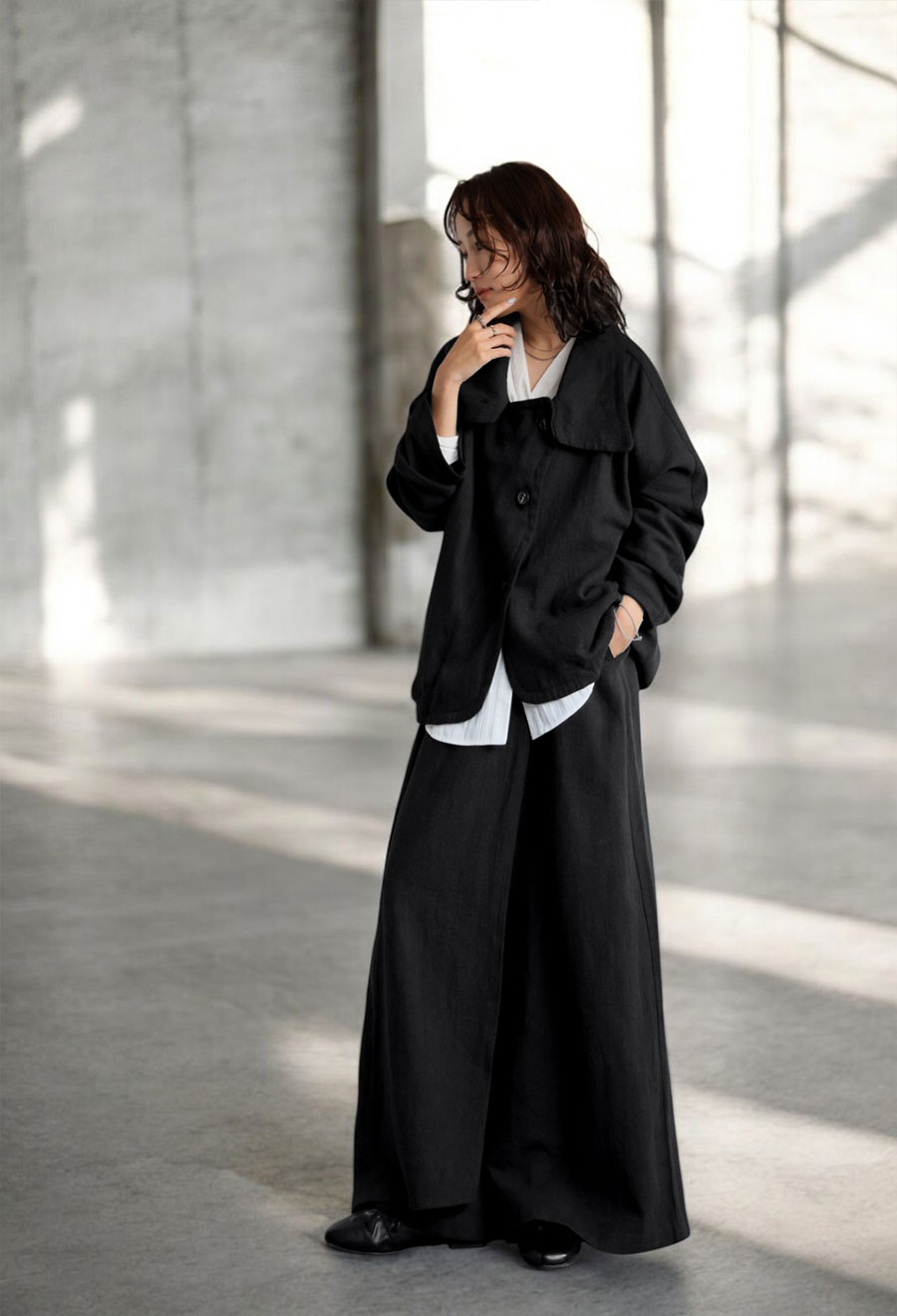 楽天市場】リネン コクーンジャケット レディース ハイネック 送料無料