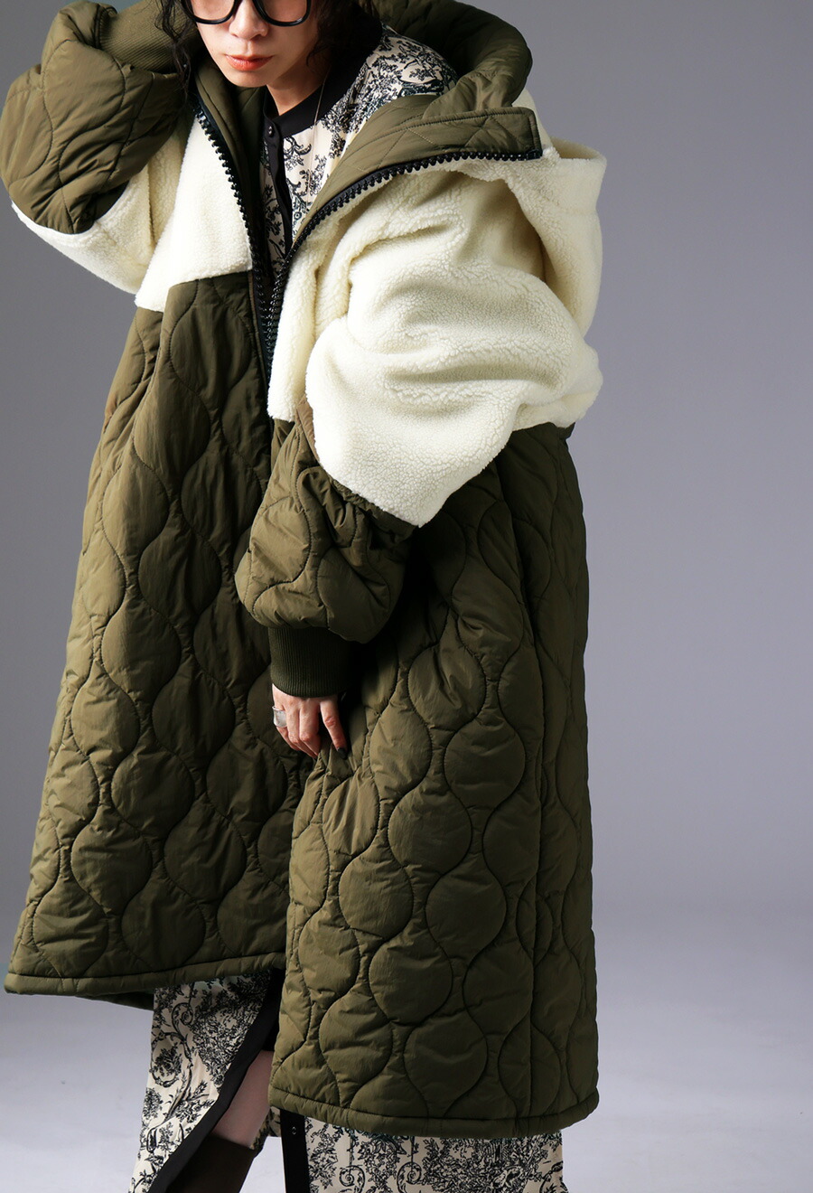 楽天市場】ビッグファスナー ロングコート レディース ボアアウター