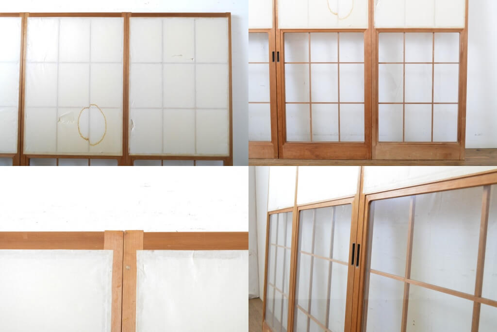 楽天市場】▽現状販売▽ アンティーク建具 幅狭雪見障子戸 4枚 セット
