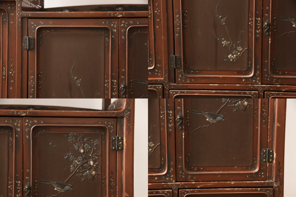 楽天市場】☆事前問合せ必須☆ アンティーク家具 飾り棚 明治大正期 朱