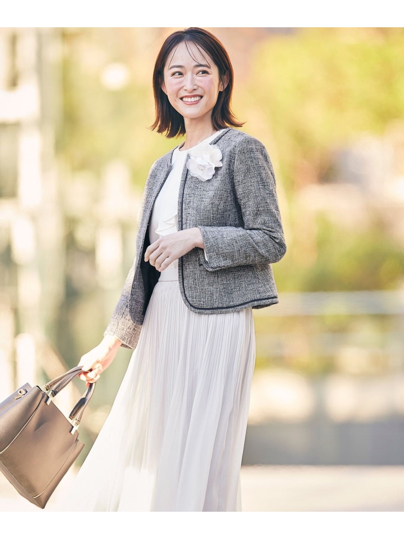 楽天市場】ミニライトボーダー ノーカラージャケット ANY SIS