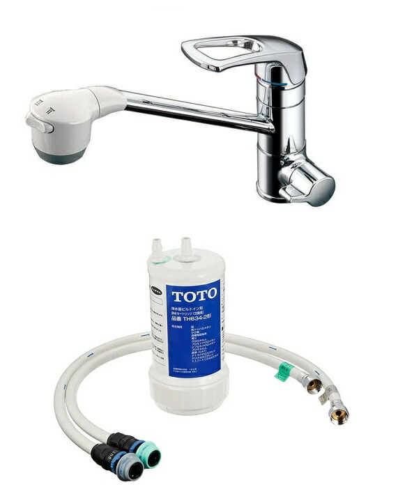 楽天市場】TOTO TKG38C 浄水器付シングルレーバー混合水栓水栓本体と