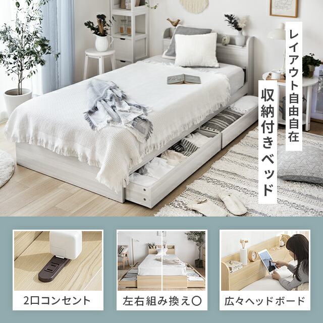 楽天市場】[本日P6倍] クイーン ベッド クイーンベッド ヘッドボード