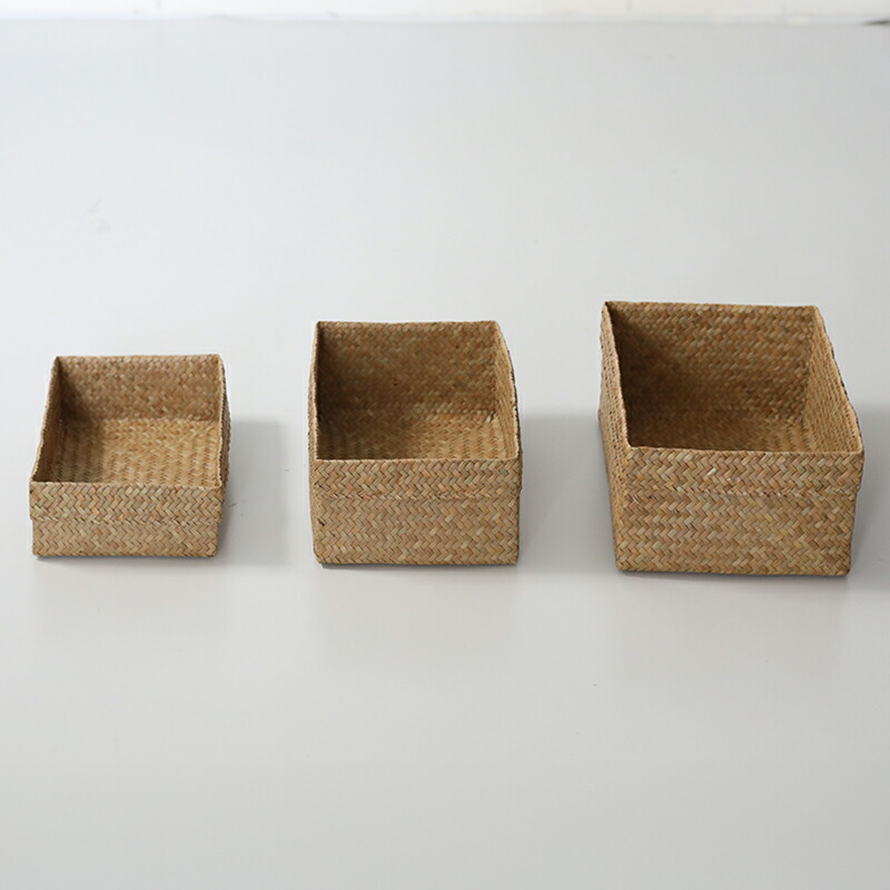 楽天市場】再入荷 カチュー 水草 かご 角型 3点セット ハンドメイド