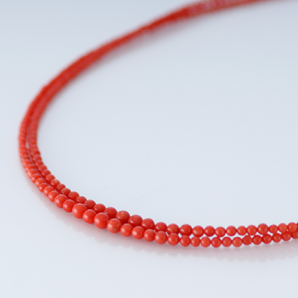 楽天市場】≪1年保証付き≫ 煌く赤の上品 希少 貴重 2〜3.5ミリ玉2連赤