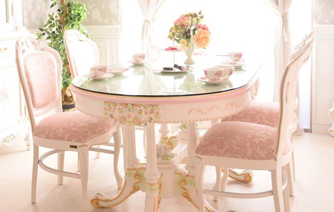 楽天市場】ダイニングテーブルセット 4人掛け 5点セット ロココ