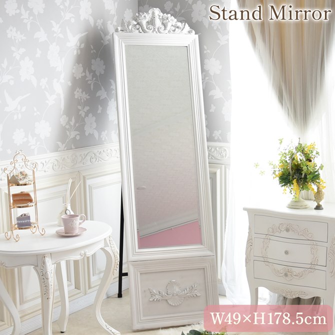 楽天市場】《決算☆10%OFFクーポン》 ミラー 鏡 姿見 全身鏡 ロココ調