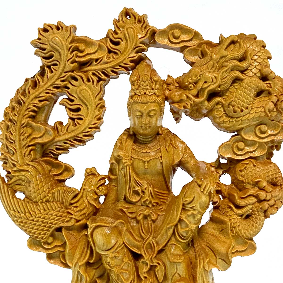 楽天市場】観音菩薩 仏像 木像 観世音菩薩 観自在菩薩 観音様 観音 龍