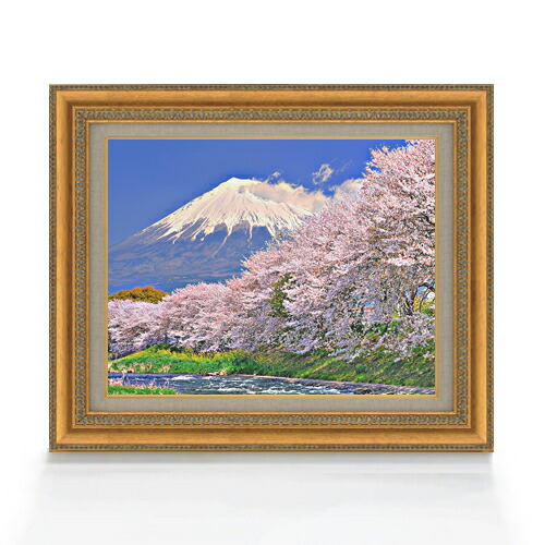 楽天市場】【油絵 直筆仕上げ】富士山 -桜- F6サイズ 額入り