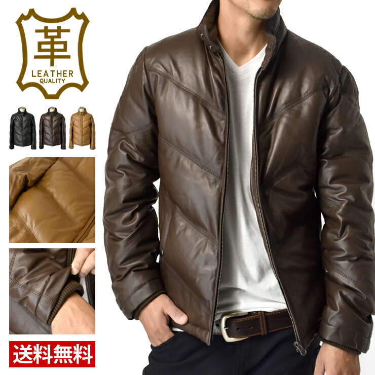 楽天市場】高級羊革 本革ラムレザー ダウンジャケット メンズ 【L2E