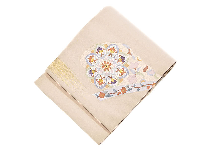 楽天市場】正絹 西陣 爪掻綴織 八寸名古屋帯 -正倉院紋様/ピンク