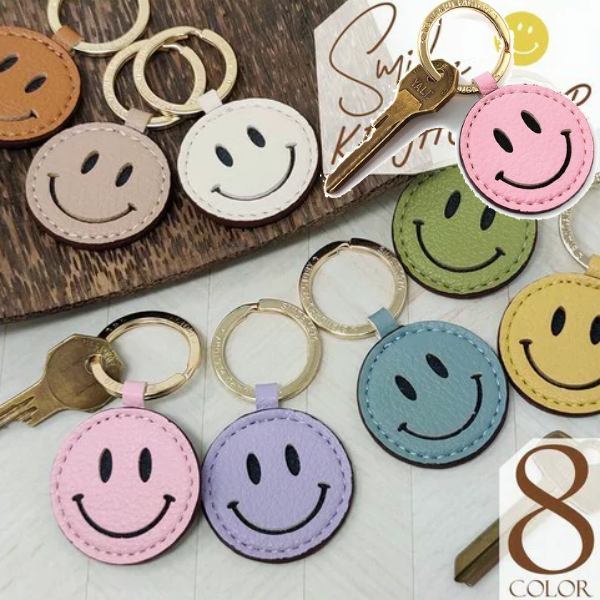 楽天市場】キーホルダー スマイルキーホルダー キーリング チャーム