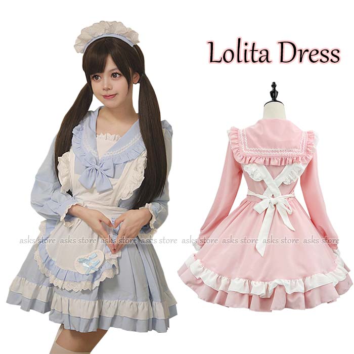 楽天市場】メイド服 ロリータ ワンピース コスプレ lolita 長袖