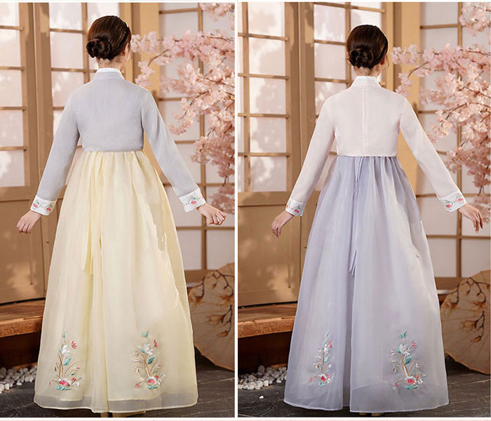 楽天市場】チマチョゴリ 8色 韓服 花刺繍 ワンピース 韓国古代宮廷衣装