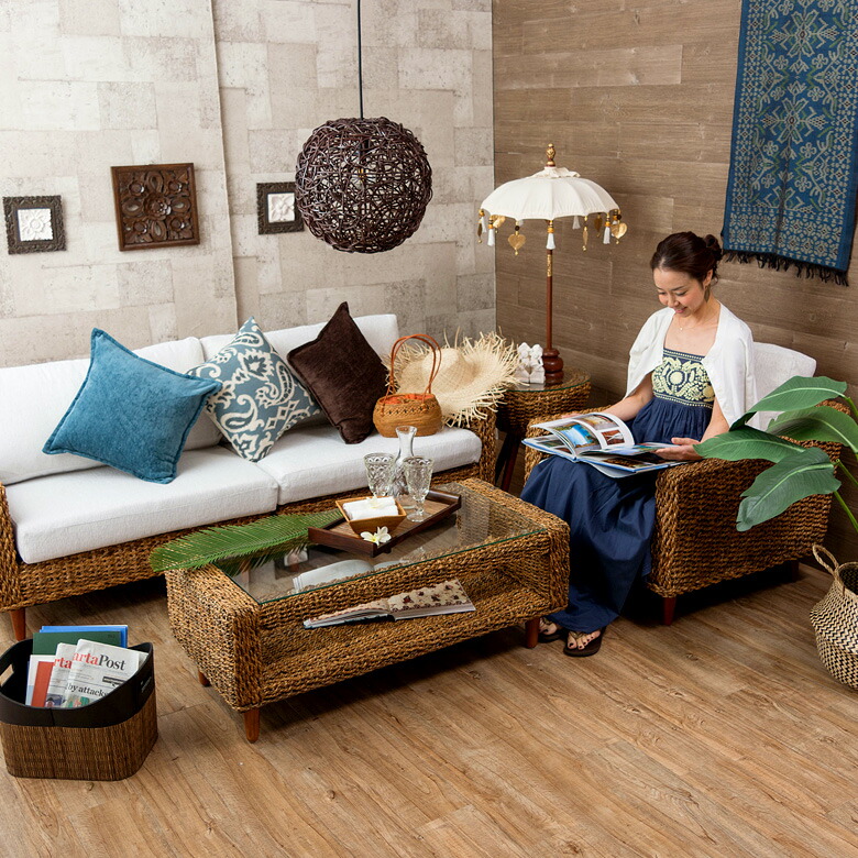 楽天市場】ソファ 1人掛け アバカ素材 本体のみ カバー別売り アジアン