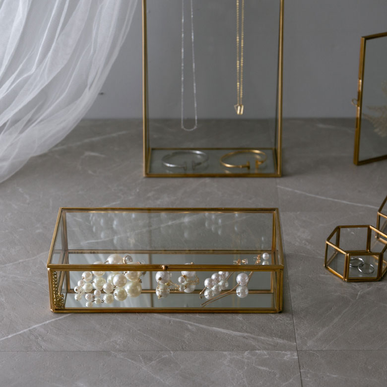 楽天市場】ガラスと真鍮 ジュエリーボックス ガラスボックス Brass