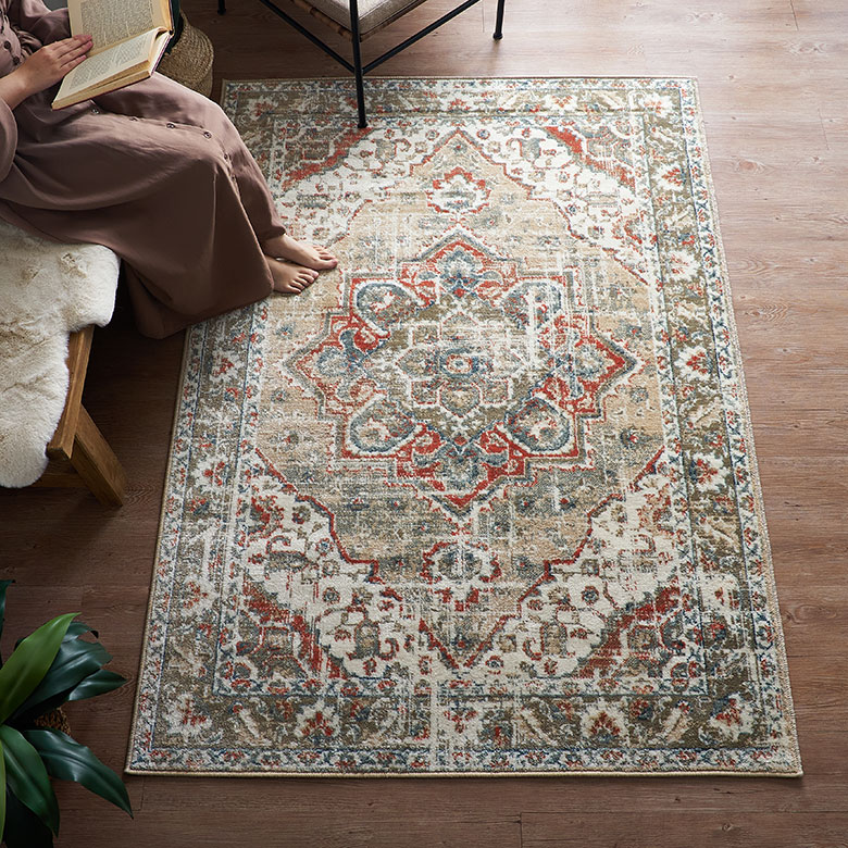 楽天市場】ラグ ラグマット ウィルトン織 メダリオン柄 エジプト製 約