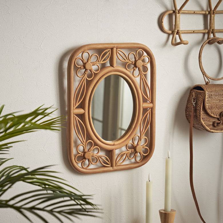 楽天市場】【SALE期間限定20%OFF】 ミラー 鏡 ラタン 籐 取り付け用