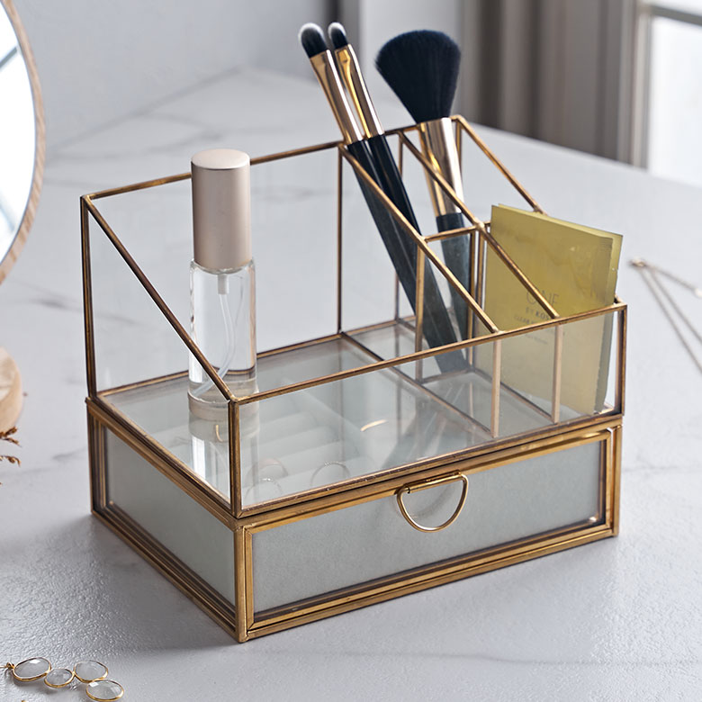 楽天市場】真鍮 ガラス アクセサリーケース 透明 ジュエリーボックス