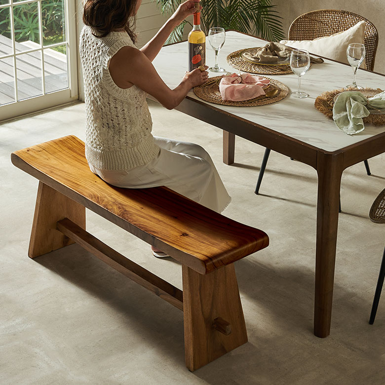 楽天市場】ダイニングベンチ 3人 120cm スワールウッド ウッドベンチ