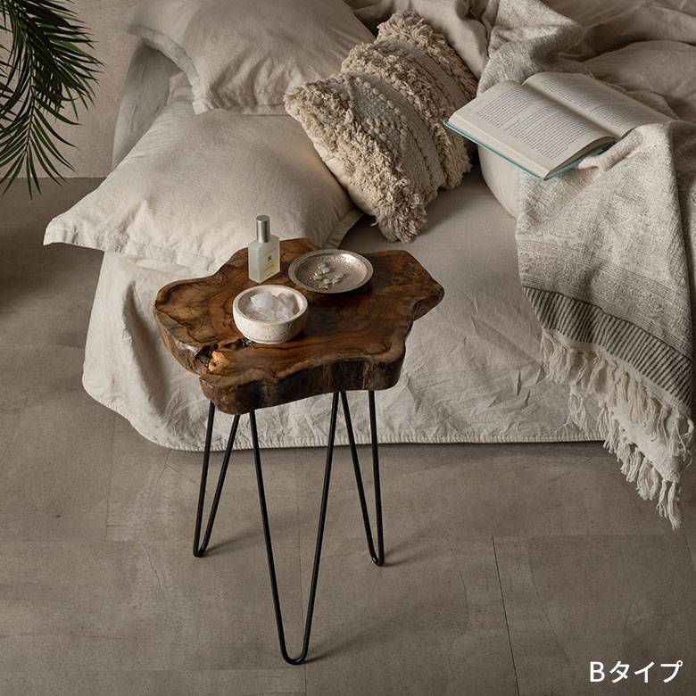 楽天市場】サイドテーブル 切り株 天然木 木製 ウッド 無垢 チーク 木