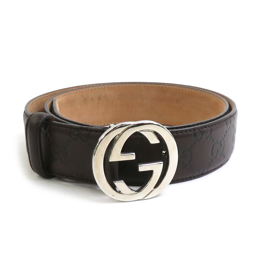 楽天市場】グッチ GUCCI ベルト インターロッキング G レザー/メタル