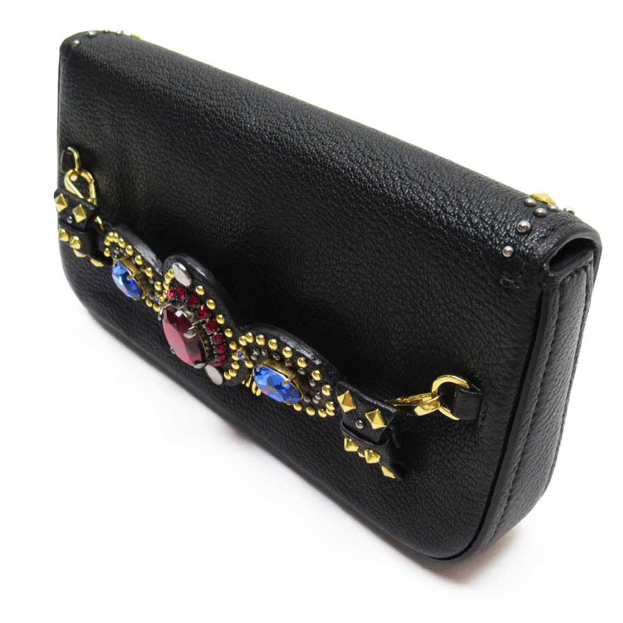 楽天市場】ミュウミュウ MIU MIU クラッチバッグ ブラックxゴールドx