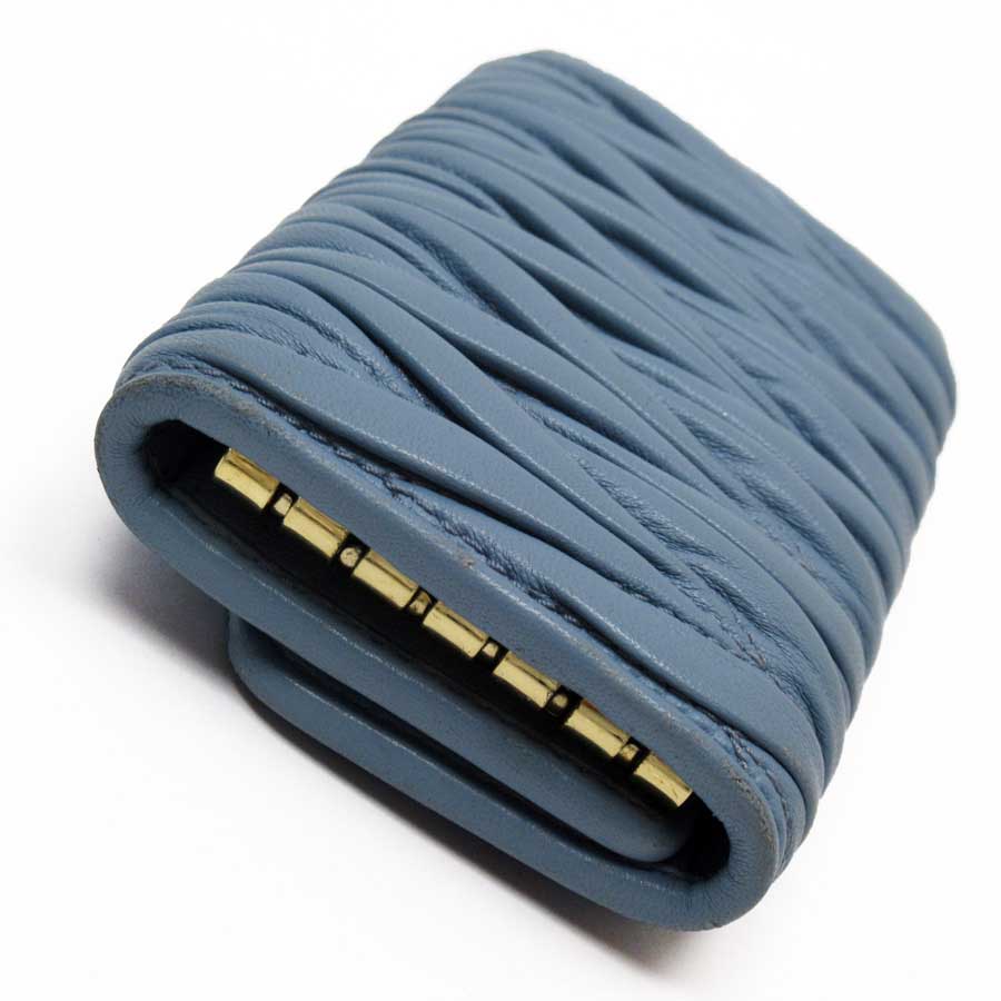 楽天市場】ミュウミュウ MIUMIU 6連キーケース ブルーxゴールド レザー