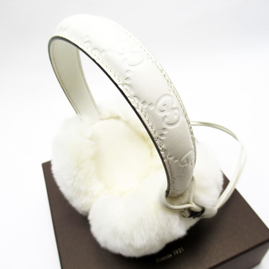 楽天市場】グッチ GUCCI イヤーマフ 耳あて シマ ホワイト系 ラビット