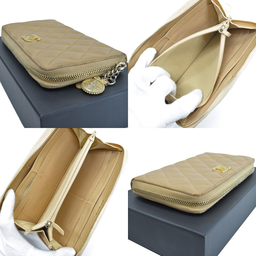 楽天市場】シャネル CHANEL 長財布 マトラッセ ゴールド系キャメル