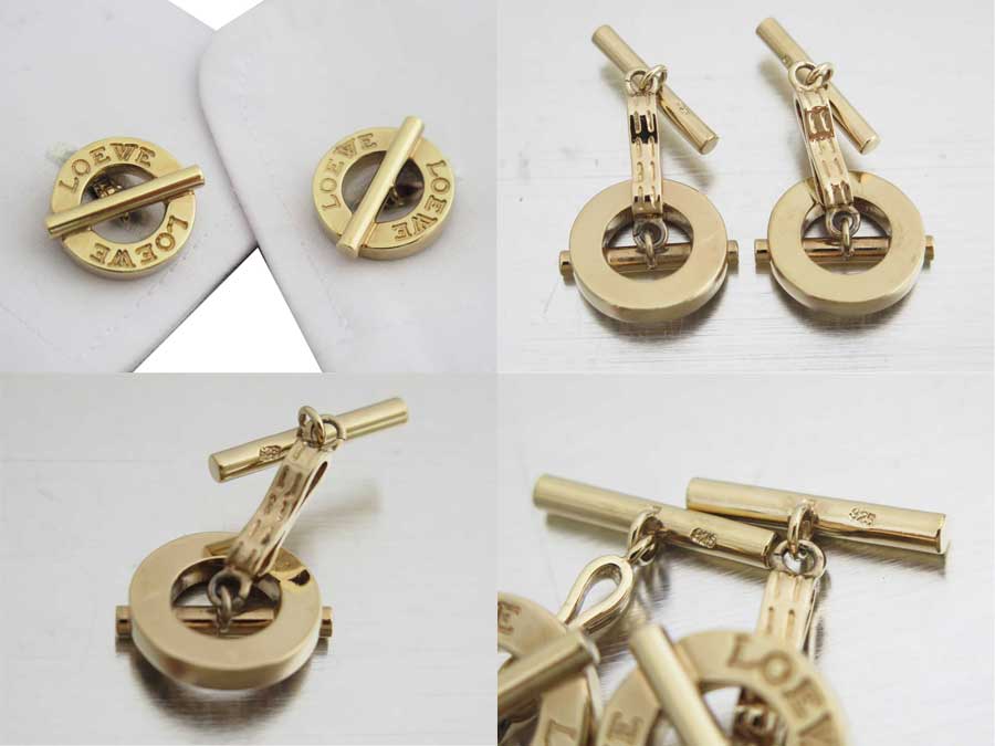 楽天市場】ロエベ LOEWE カフス ロゴ ゴールド SV925 カフスボタン