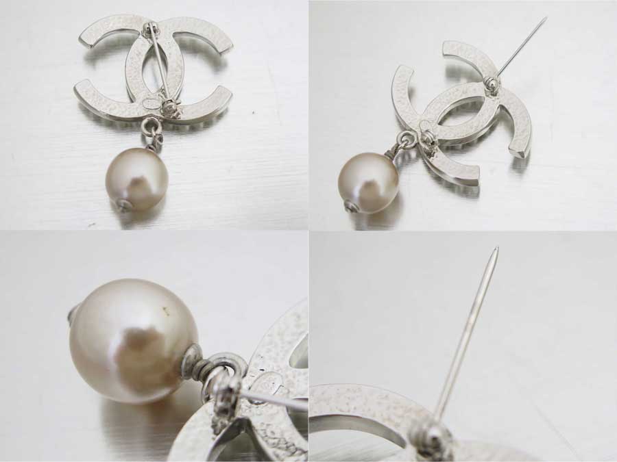 楽天市場】シャネル CHANEL ブローチ ココマーク シルバーxホワイトx