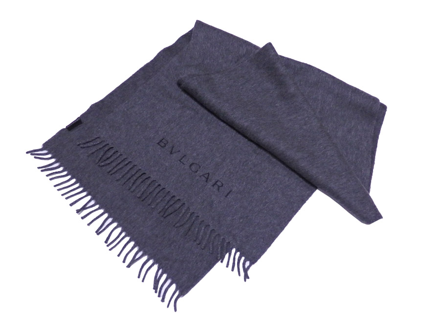 楽天市場】ブルガリ BVLGARI マフラー スカーフ ロゴ ダークグレー 100