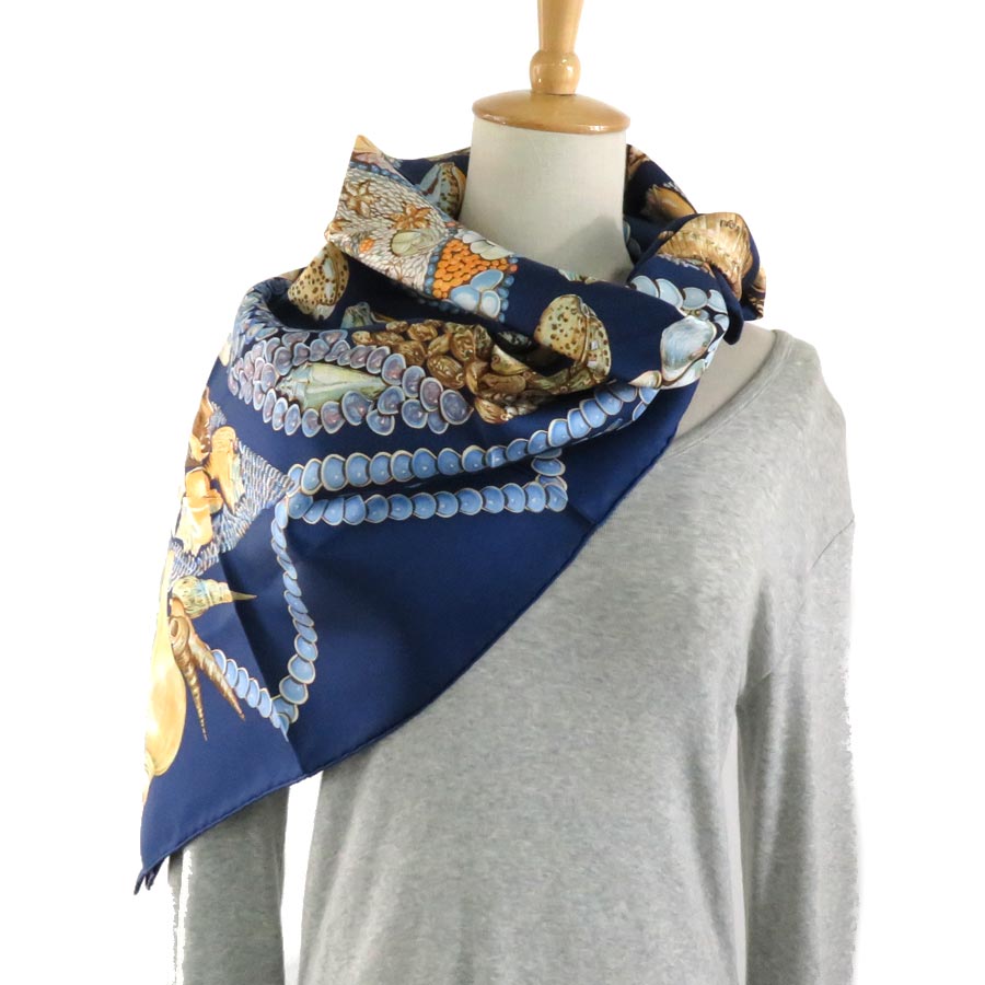 楽天市場】【美品】エルメス スカーフ カレ90 Rocaille ロカイユ