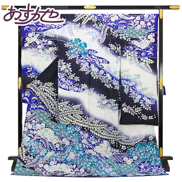 楽天市場】着物 振袖 辻が花 翠山工房 桐屋謹製 翠山落款入り 金通し