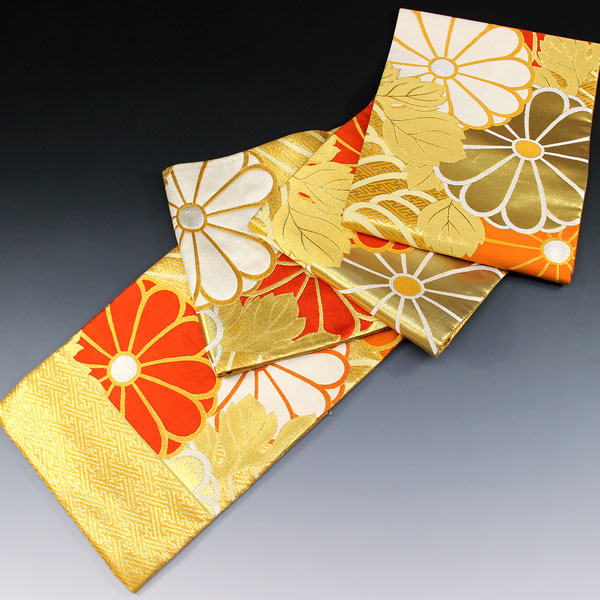 楽天市場】着物 帯 振袖用 西陣ブランド 梅垣 引き箔 袋帯 波菊文