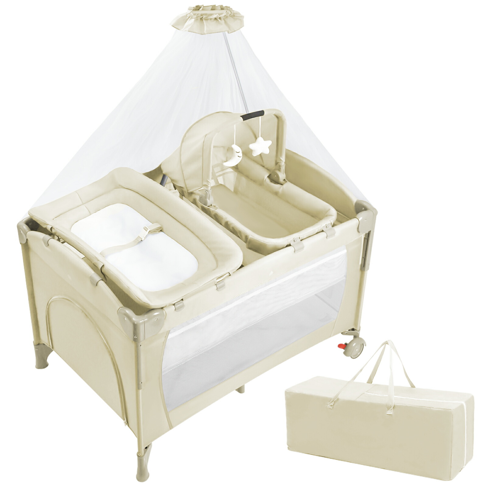 楽天市場】「新作！」ベビーベッド 添い寝 折りたたみ おむつ交換台