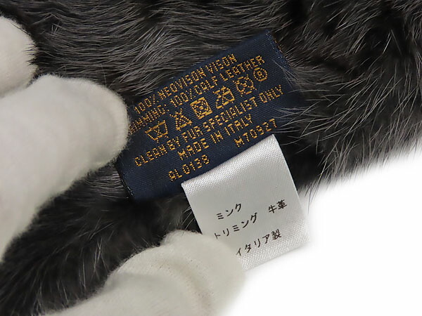美品 ルイヴィトン モノグラムリバース ミンクスカーフLV MINK FUR
