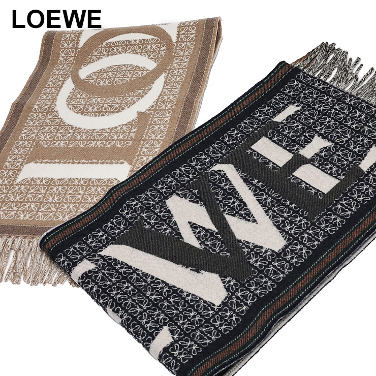 楽天市場】ロエベ LOEWE カシミヤ混 総柄 マフラー LELF606257X51