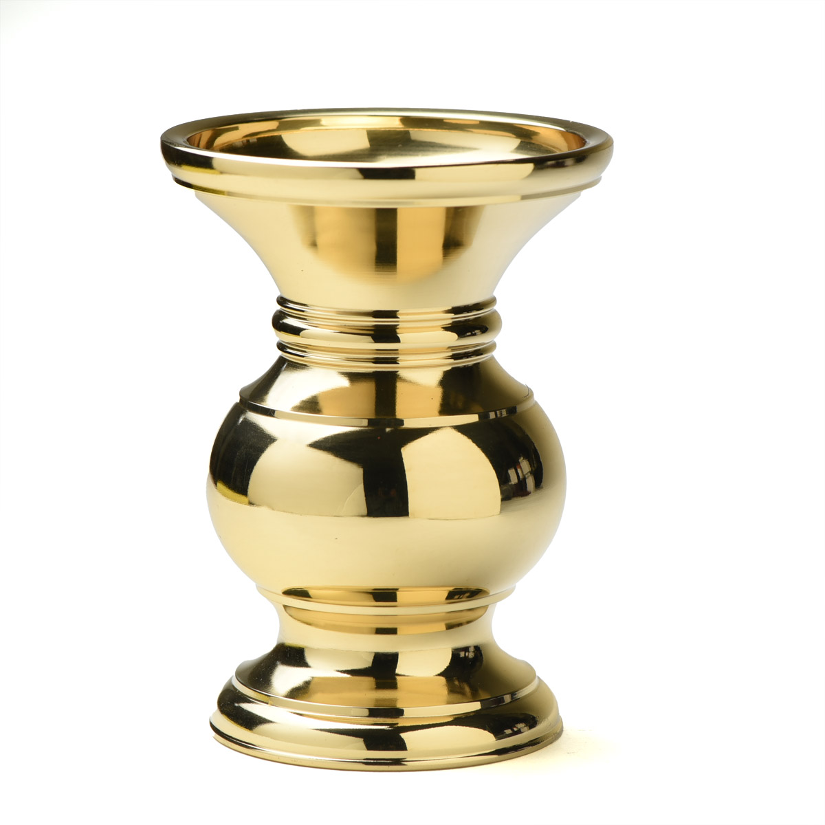 楽天市場】花立 真鍮製 花瓶 京丸型 花立 無地 磨 フッ素加工 4.0号