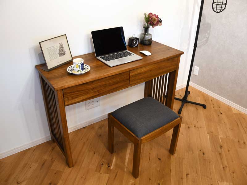 楽天市場】コンソールテーブル パソコンデスク チーク 無垢 幅120cm