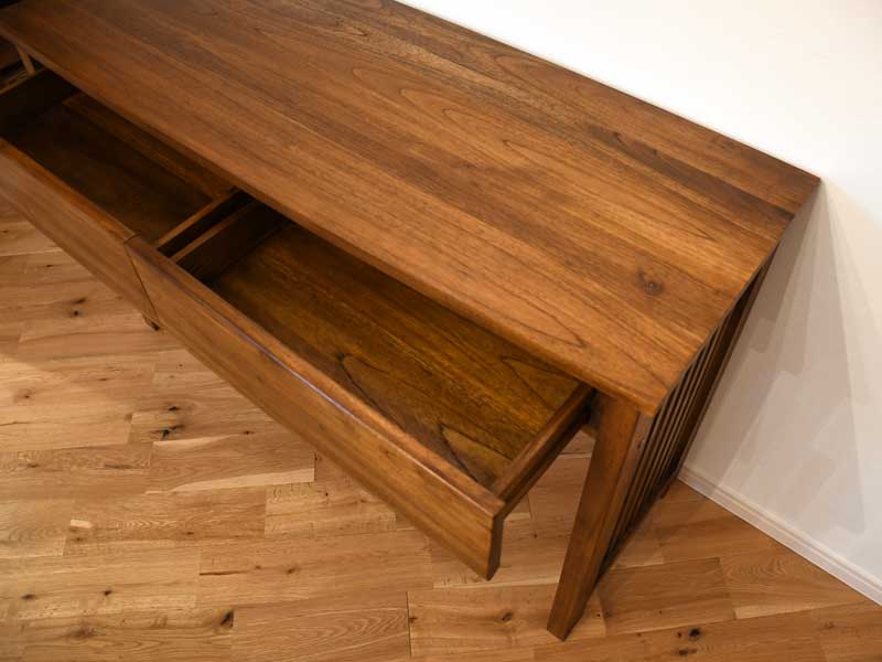 楽天市場】コンソールテーブル パソコンデスク チーク 無垢 幅120cm