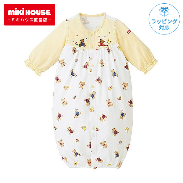 楽天市場】ミキハウス ベア 総柄 ツーウェイオール 50 〜 70 cm 出産