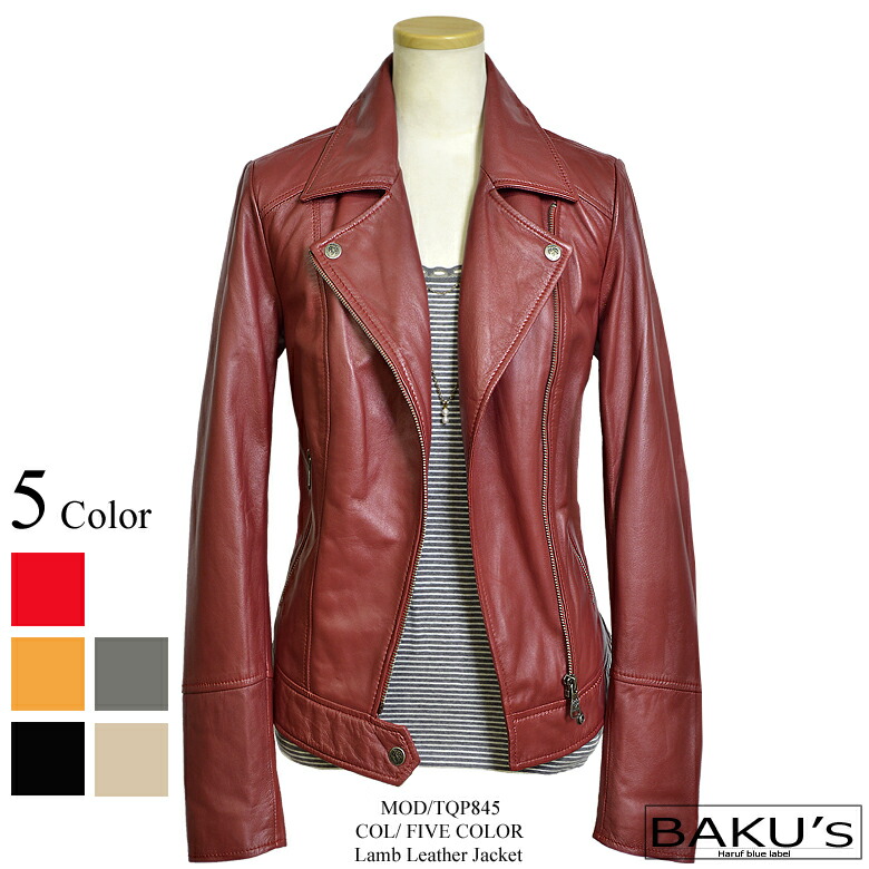 楽天市場】ダブル ライダースジャケット レディース 本革 レザー