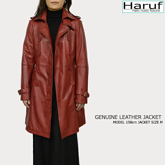 楽天市場】本革 レザートレンチコート レザーコート レディース