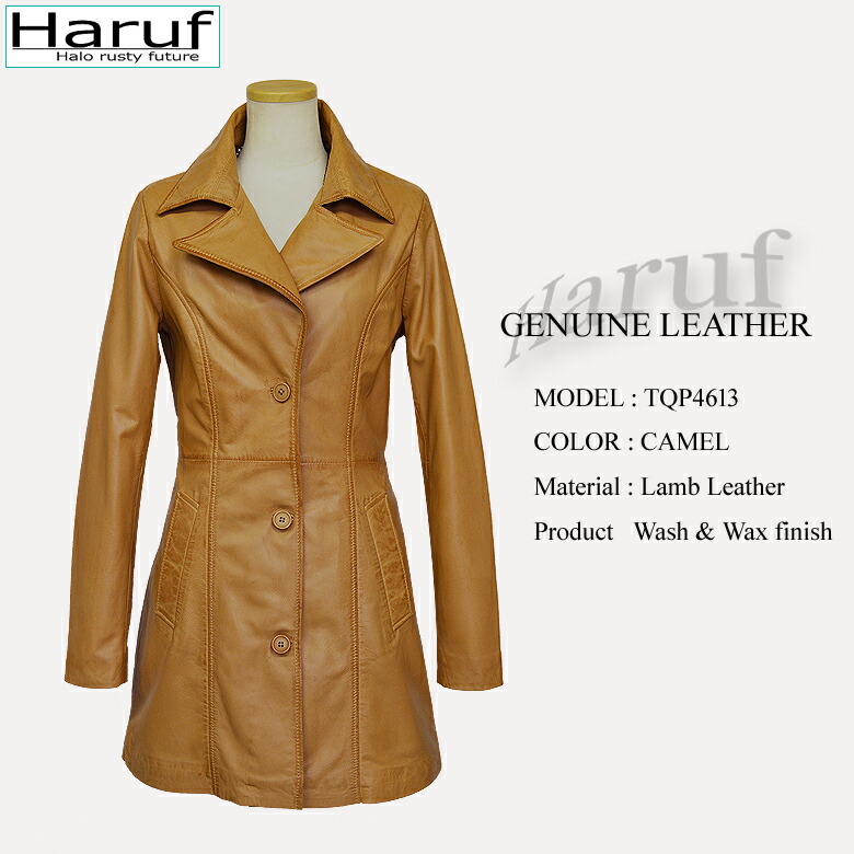 楽天市場】本革 ラムレザー チェスターコート レザーコート レディース