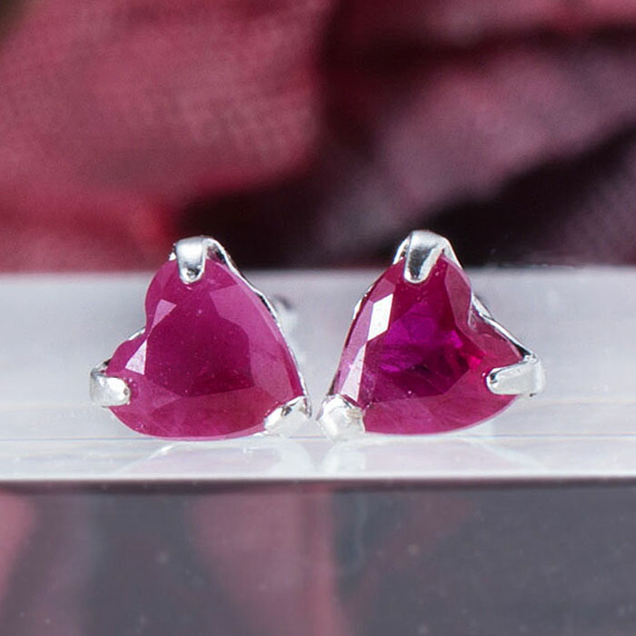 楽天市場】【スーパーSALE限定クーポン】 ルビー ピアス 18K ホワイト